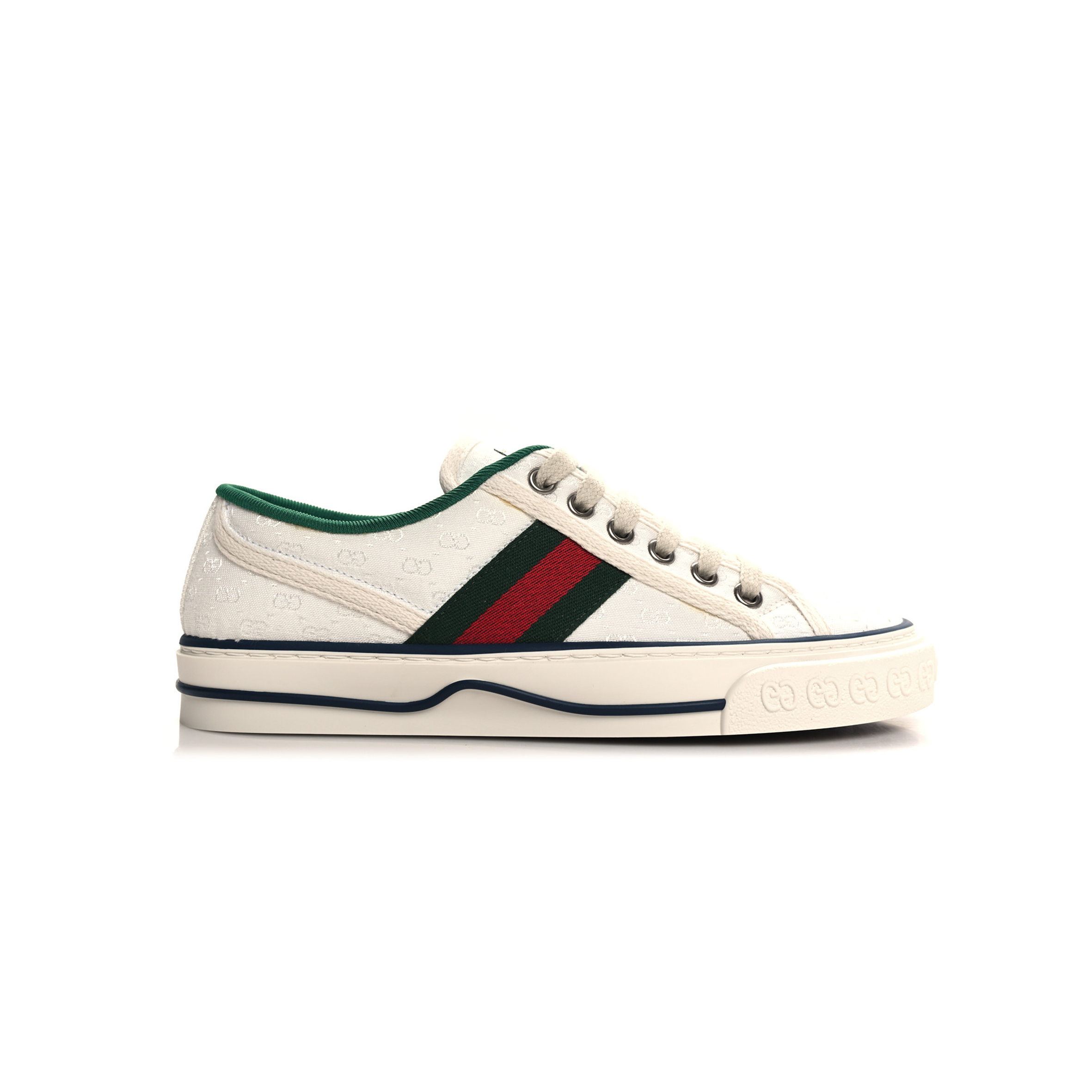 GUCCI JACQUARD MINI GG MONOGRAM WEB WOMENS 1977 TENNIS SNEAKERS
